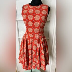 Maison Jules Coral and Cream Dot-Cluster Dress